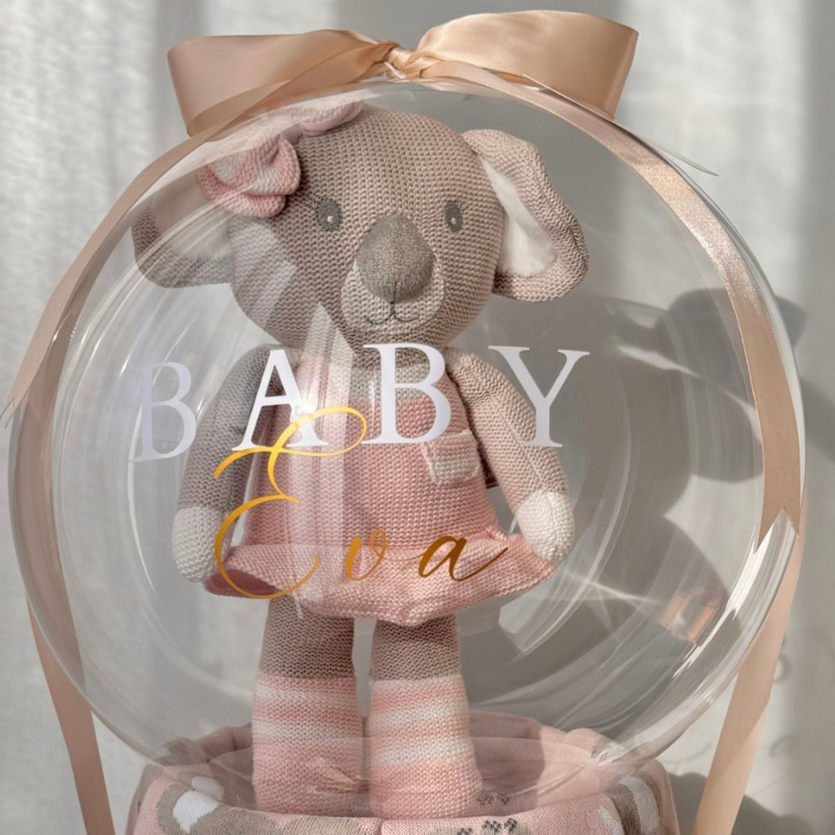 Koala Baby Girl Gift Balloon Hamper – Pink, Personalised | Sydney