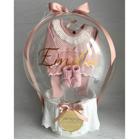 Rose Pink Bubble Balloon Baby Gift Hamper | Personalised Newborn Gift Sydney