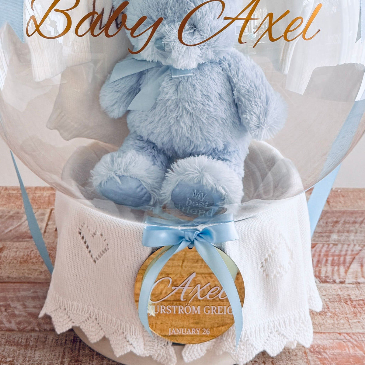 Hello World Baby Gift Balloon Hamper | Personalised Newborn Gift Sydney | Various Colours Available