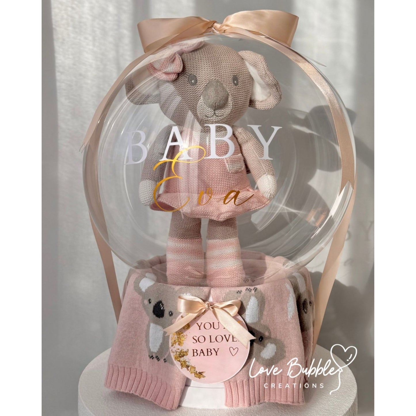 Koala Baby Girl Gift Balloon Hamper - Pink