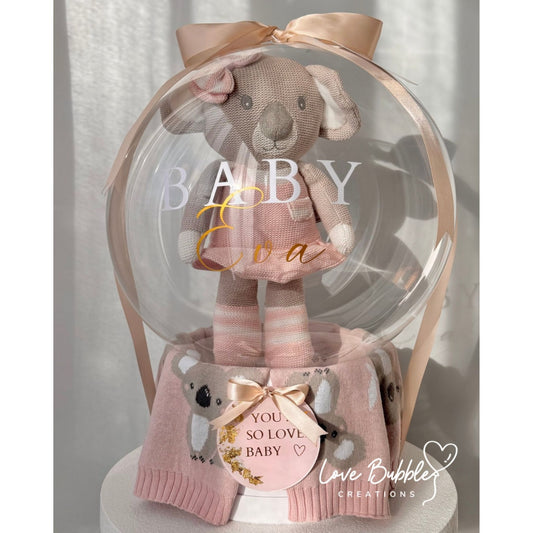 Koala Baby Girl Gift Balloon Hamper - Pink
