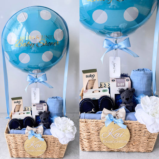 Unique New Baby Hot Air Balloon Gift Basket