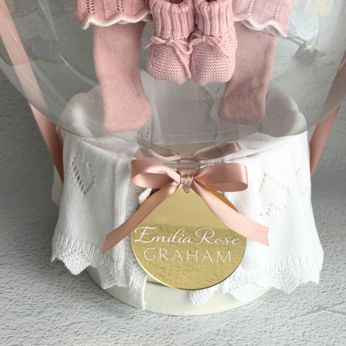 Rose Pink Bubble Balloon Baby Gift Hamper | Personalised Newborn Gift Sydney