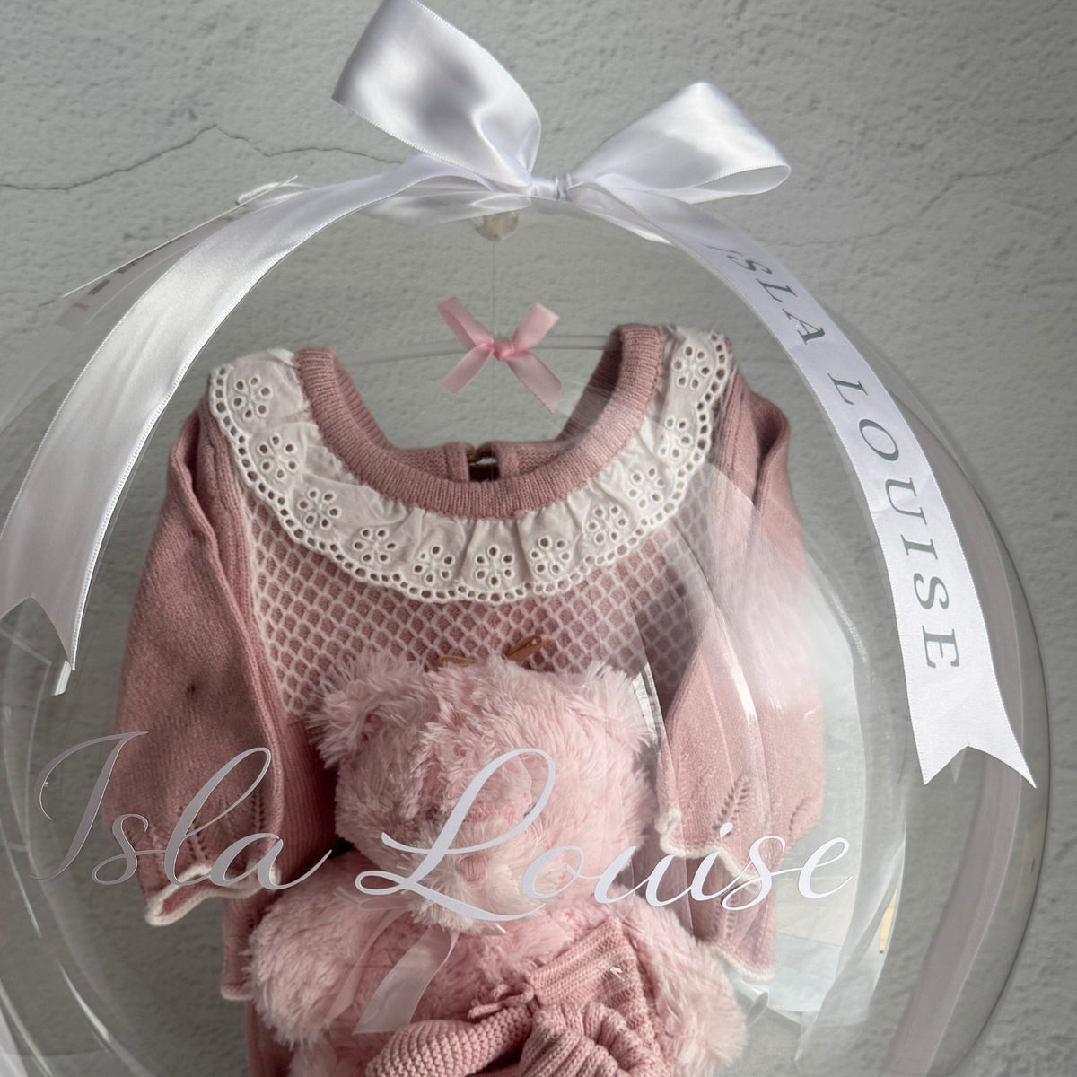 Rose Pink Bubble Balloon Baby Gift Hamper | Personalised Newborn Gift Sydney