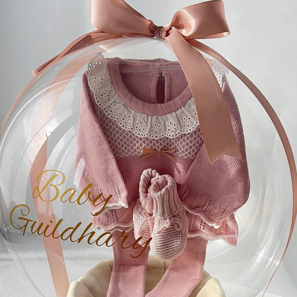 Rose Pink Bubble Balloon Baby Gift Hamper | Personalised Newborn Gift Sydney